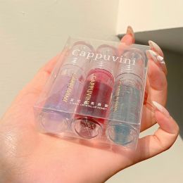 1/3Pcs Transparent Lip Gloss Crystal Jelly Mirror Liquid Lipstick Glitter Clear Moisturize Lip Tint Cosmetic For Lip Makeup Base (Color: SetB)