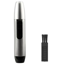 Nose And Ear Hair Trimmer Portable Electric Professional Painless Eyebrow & Facial Hair Trimmer For Men And Woman (Color: Silvery)