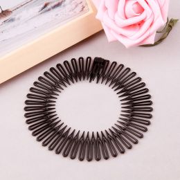 Plastic Full Circle Stretch Flexible Comb Teeth Headband Hair Hoop Band Clip Hairband For Face Wash Fixed Hair Accessories (Color: Lavender)