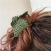 1/2pcs Leaf Shape Hair Claw Clip For Women Matte Acrylic Barrettes Solid Color Hairpins Ins Simple Styling Headwear Accessories