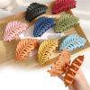 1/2pcs Leaf Shape Hair Claw Clip For Women Matte Acrylic Barrettes Solid Color Hairpins Ins Simple Styling Headwear Accessories